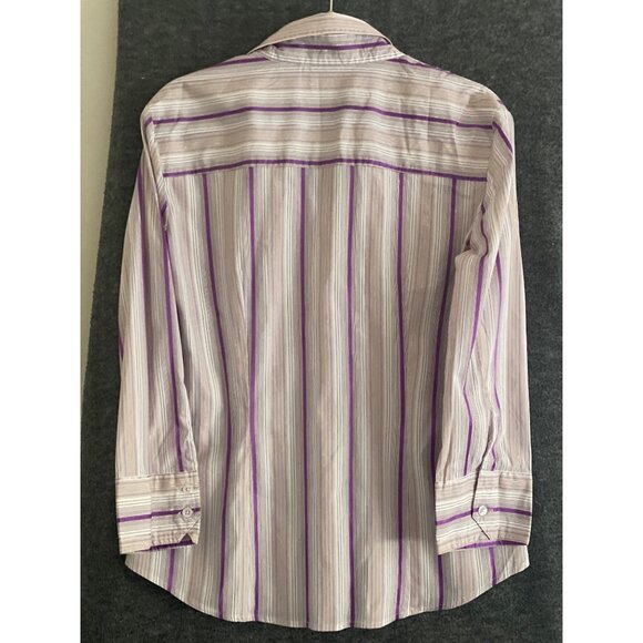 New York Co Stretch Blouse Stripe LS Button Front Women Large Lot of 2 - Picture 7 of 16